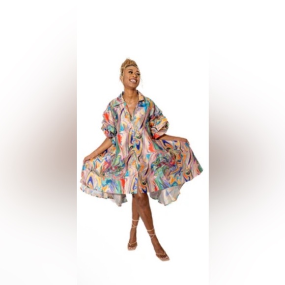 Colorful Swirl Patterned Dress OS fits most. The Belt Not Included ladies - Picture 4 of 4